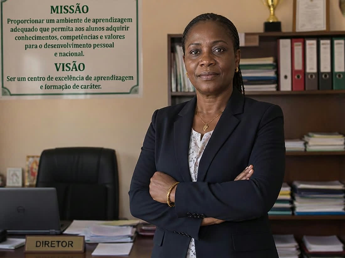 Diretora de escola no gabinete